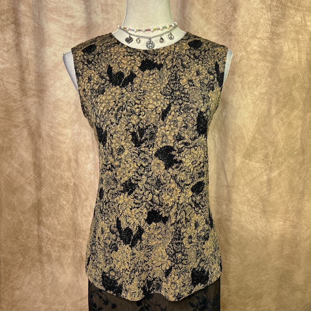 Vintage Fairy Grunge Top Abstract Floral Sleeveless Textured 90s Whimsigoth Boho
